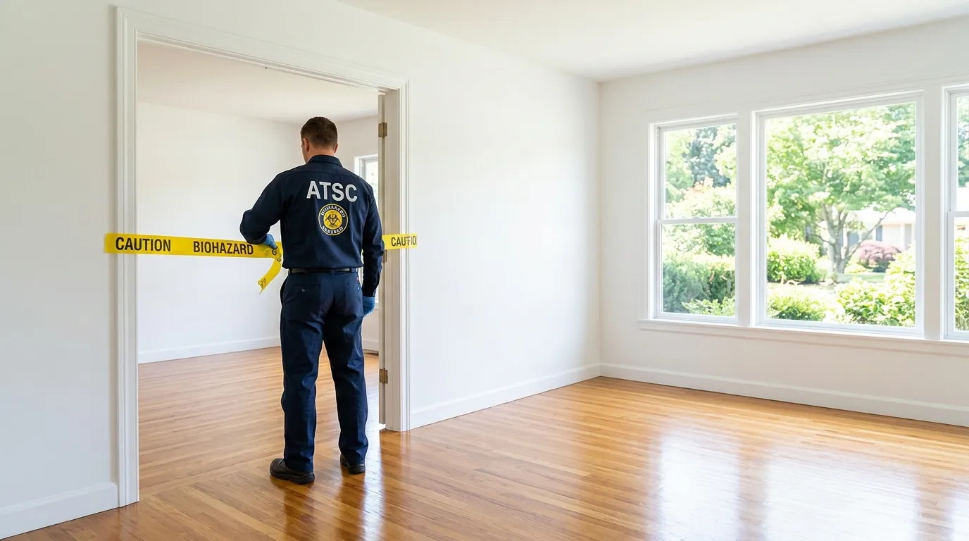Certified biohazard cleanup crew performing Trauma Scene Cleanup in Lambertville